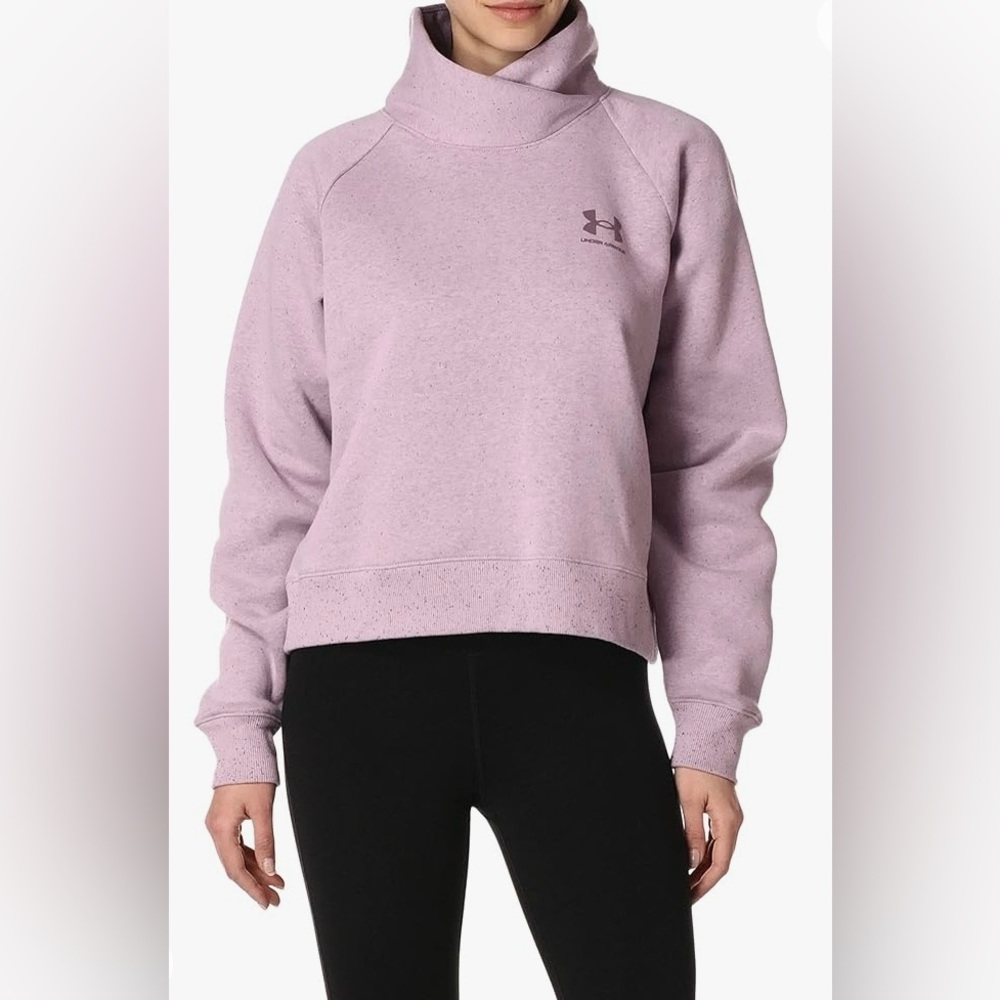 Under Armour Women’s Size Small‎ Mauve Pink Rival Fleece Wrap Neck Pullover